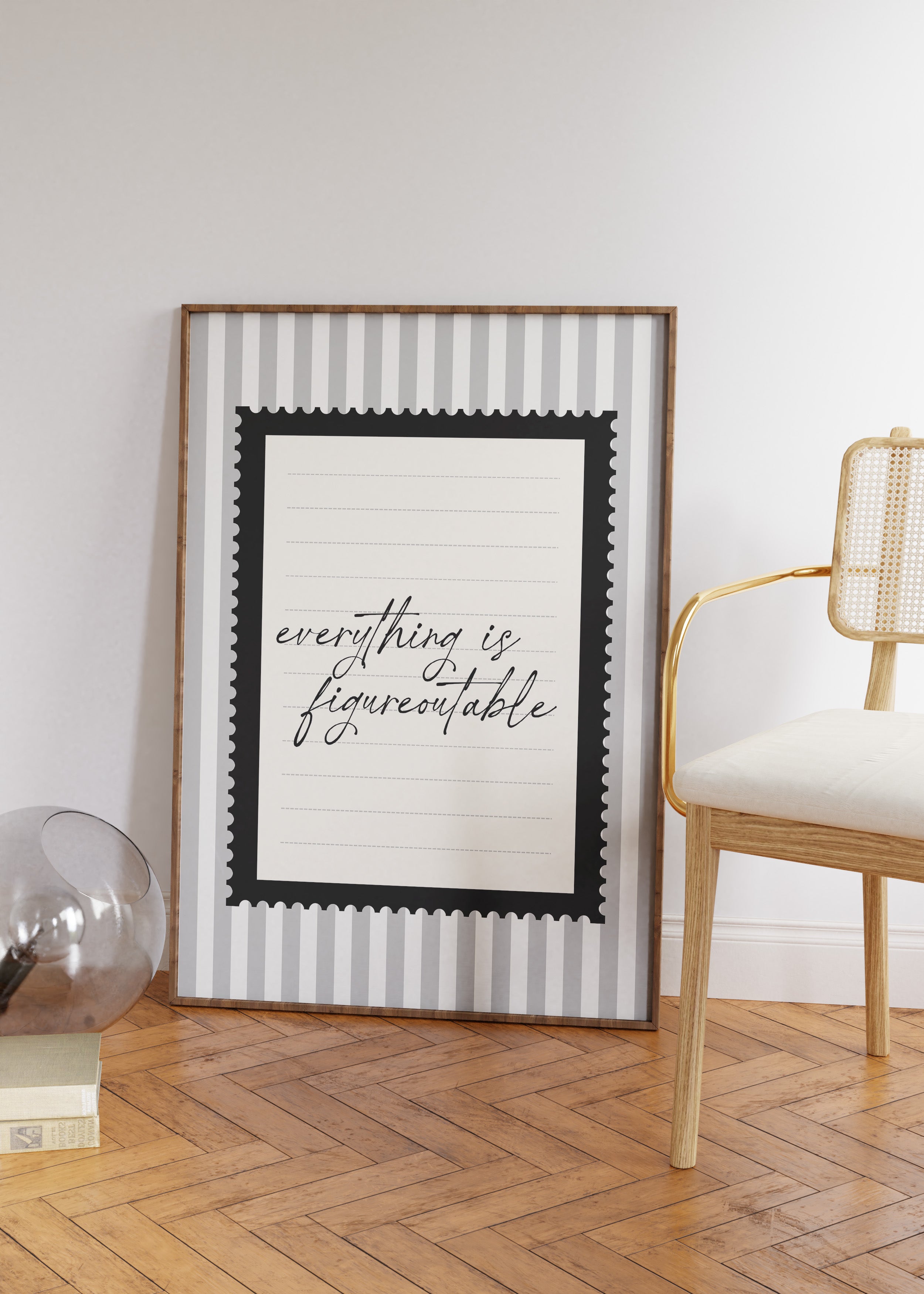 Everything is Figureoutable Black and white Vintage Art Print