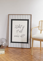 What ıf it all works out positive striped wall art Black and White Vintage Art Print