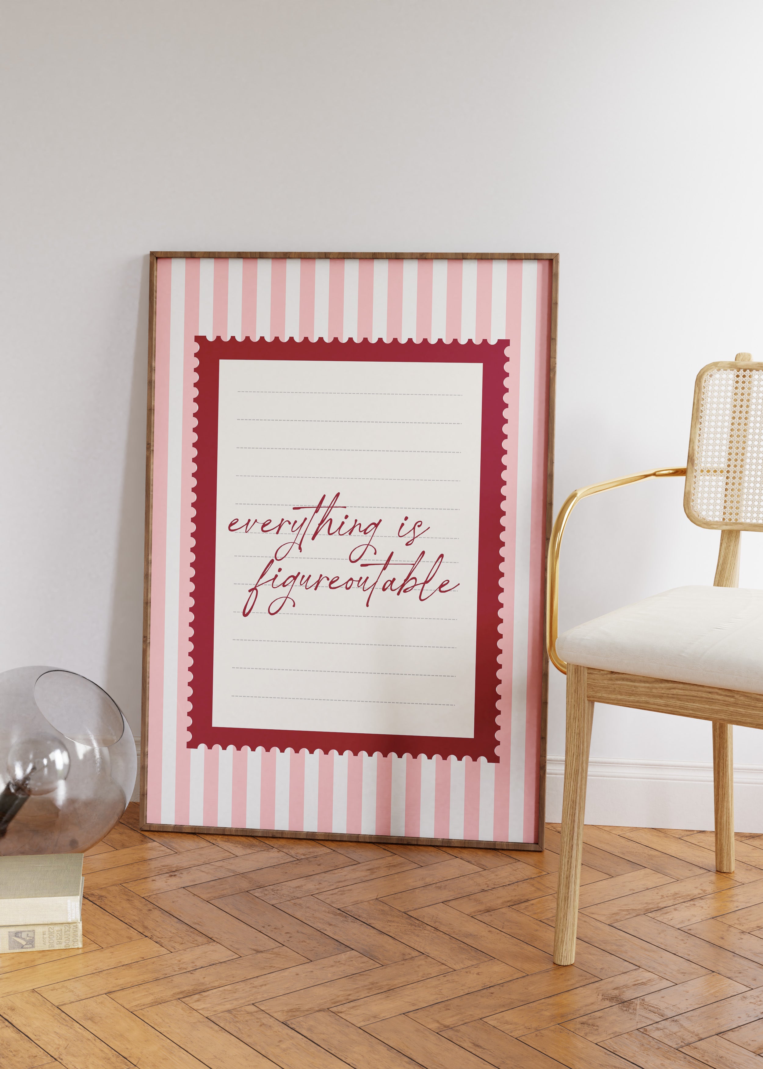 Everything is Figureoutable Pink Vintage Art Print