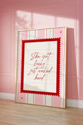 She isn't lucky just worked hard Pink Vintage Art Print