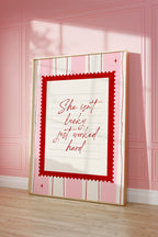 She isn't lucky just worked hard Pink Vintage Art Print