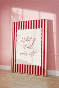 What ıf it all works out positive striped wall art Pink Vintage Art Print