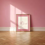 Sunshine state of mind striped wall art Pink Vintage Art Print