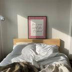 love's never wasted when its shared striped wall art Pink Vintage Art Print