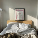 We could be nice to each other striped wall art Pink Vintage Art Print