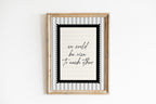 We could be nice to each other striped Black and White Vintage Art Print