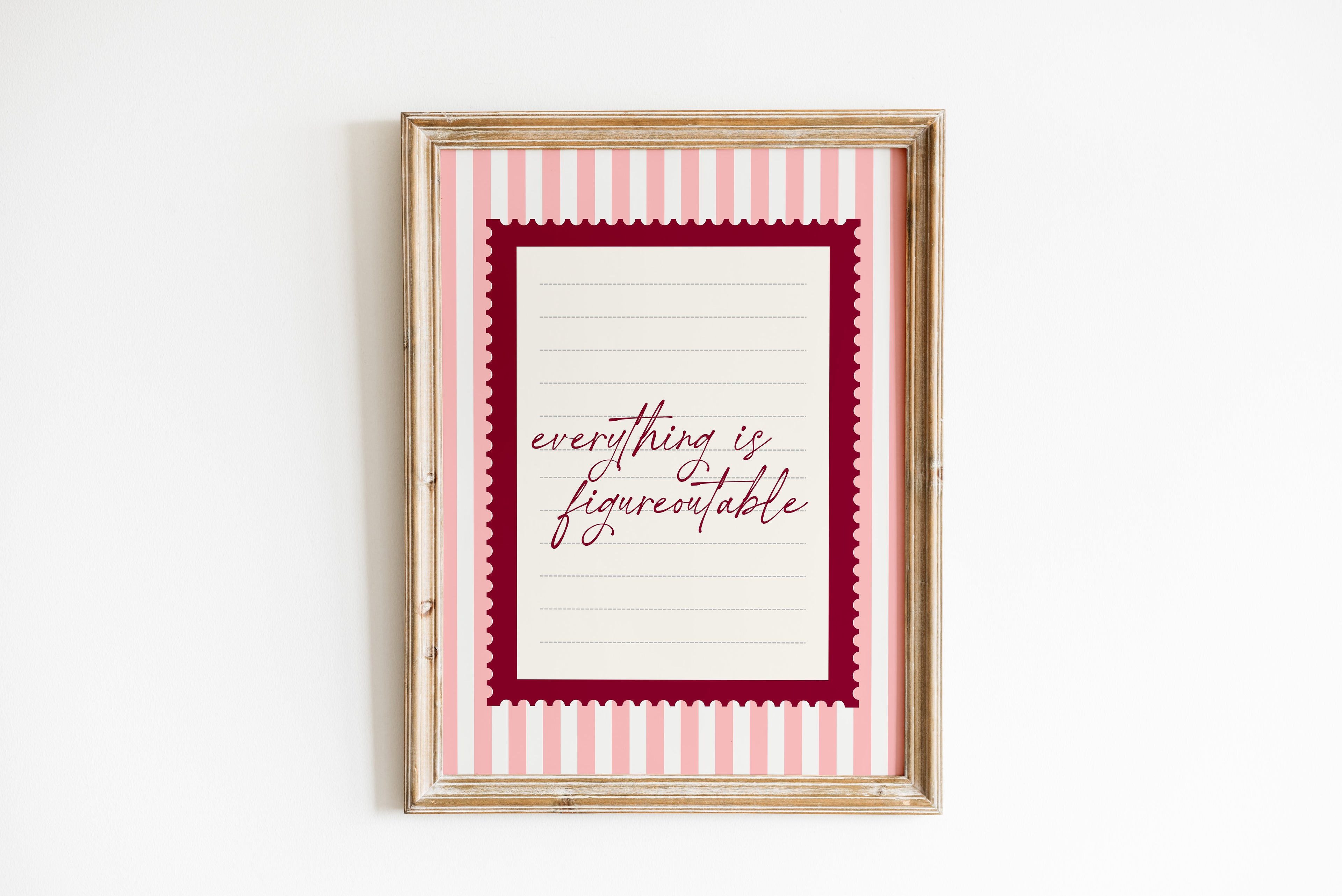 Everything is Figureoutable Pink Vintage Art Print