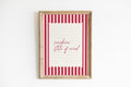 Sunshine state of mind striped wall art Pink Vintage Art Print
