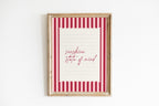 Sunshine state of mind striped wall art Pink Vintage Art Print