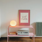 We could be nice to each other striped wall art Pink Vintage Art Print