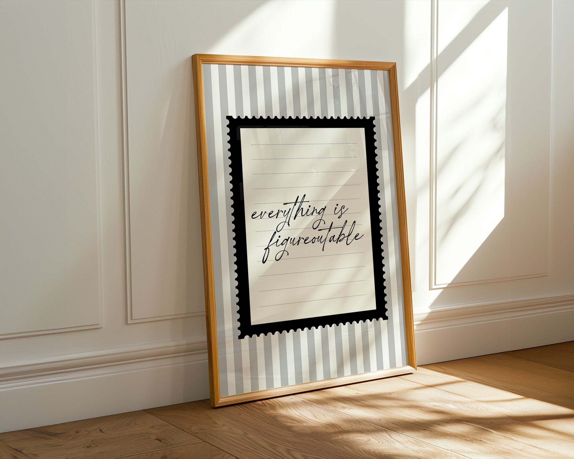 Everything is Figureoutable Black and white Vintage Art Print