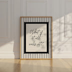 What ıf it all works out positive striped wall art Black and White Vintage Art Print