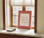 love's never wasted when its shared striped wall art Pink Vintage Art Print