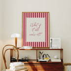 What ıf it all works out positive striped wall art Pink Vintage Art Print