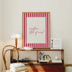 Sunshine state of mind striped wall art Pink Vintage Art Print