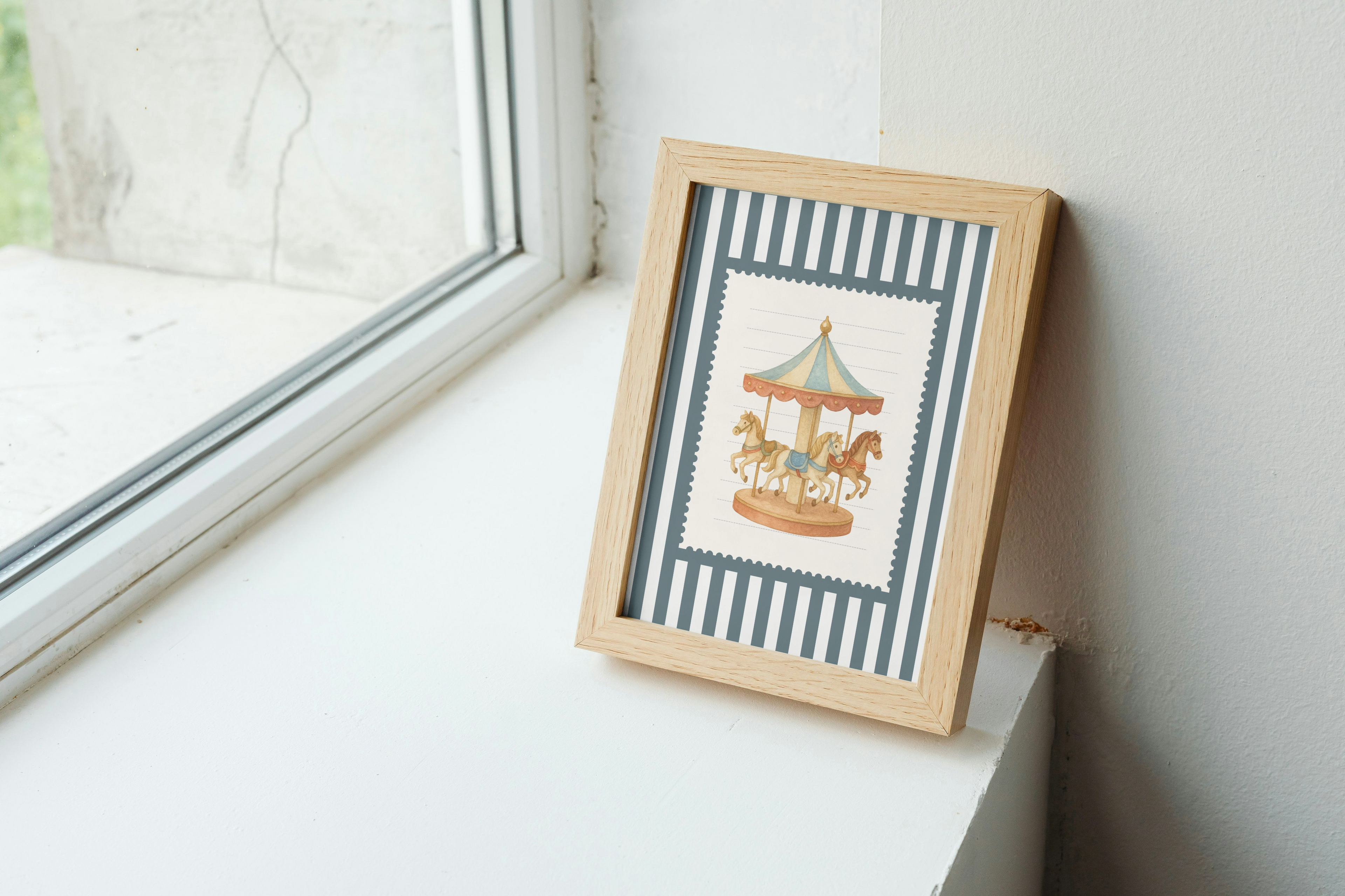 Horse Animal Wall Art for kid's Room Art Print